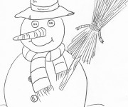 Coloriage Homme de Neige maternelle à décorer
