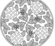 Coloriage et dessins gratuit Adulte Mandala Noel à imprimer