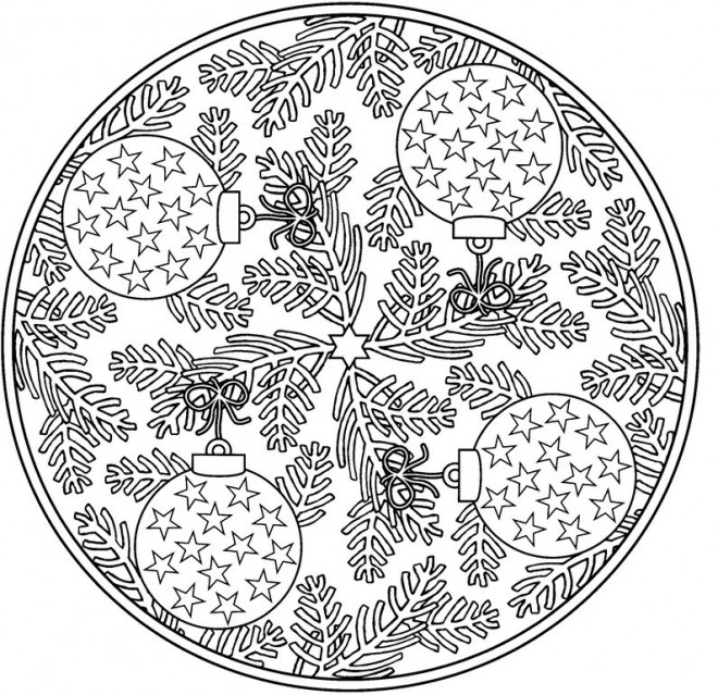Coloriage Adulte Mandala Noel dessin gratuit à imprimer