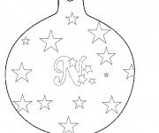 Coloriage Boule de Noel avec une d&eacute;coration facile