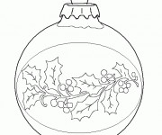Coloriage Boule de Noel décoré facilement