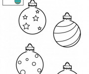 Coloriage Boule de Noel d&eacute;cor&eacute;e en &eacute;toiles