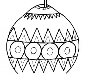 Coloriage Boule de Noel facile en noir