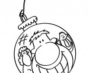 Coloriage Boule de Noel humoristique