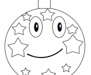 Coloriage Boule de Noel souriante