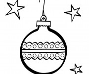 Coloriage Boule de Noel sous Les &Eacute;toiles