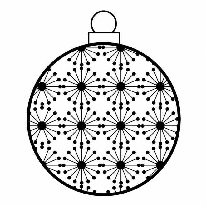 Coloriage Boule de Noel stylisé dessin gratuit à imprimer