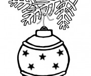 Coloriage Boule de Noel sur Le Sapin