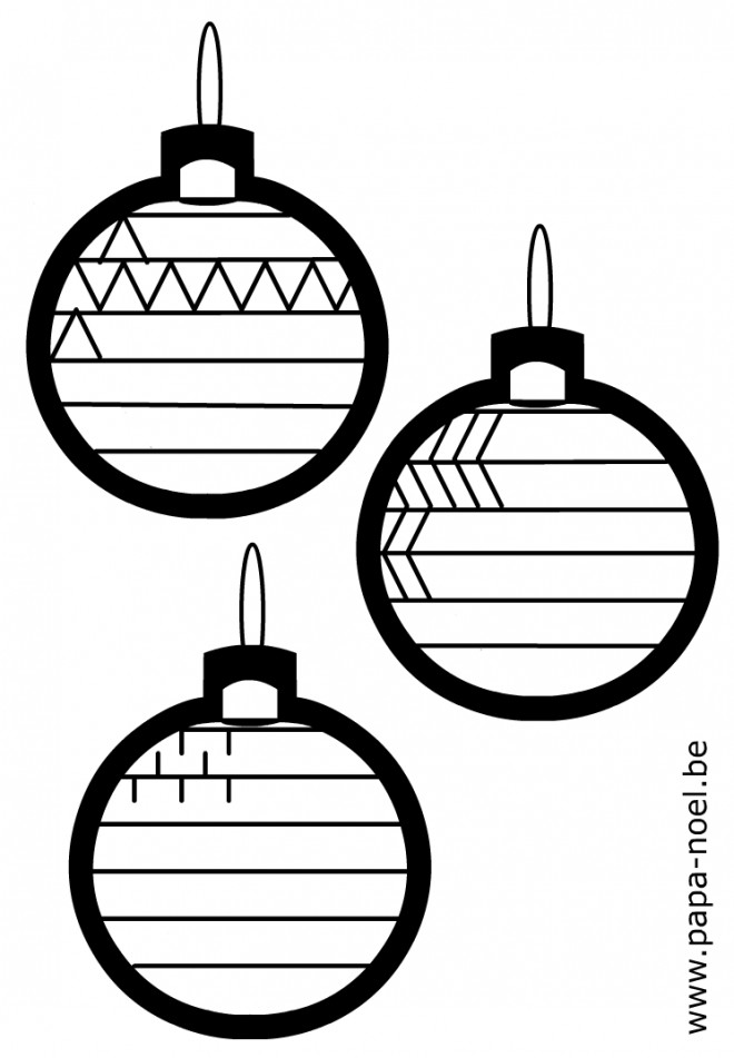 Coloriage Boules de Noel à compléter