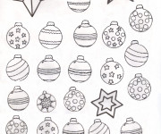 Coloriage Boules de Noel à télécharger