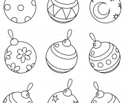 Coloriage et dessins gratuit Boules de Noel couleur à imprimer