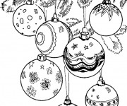 Coloriage Boules de Noel magnifiques dans Le Sapin