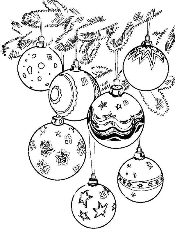 Coloriage Boules de Noel magnifiques dans Le Sapin
