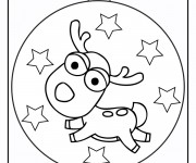Coloriage Renne dessin&eacute; sur La Boule de Noel