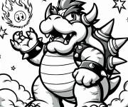 Coloriage et dessins gratuit Bowser a un plan à imprimer