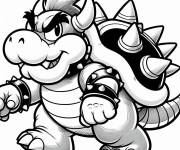 Coloriage et dessins gratuit Bowser avec le regard m&eacute;chant à imprimer
