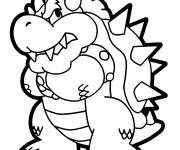 Coloriage Bowser avec les bras crois&eacute;s