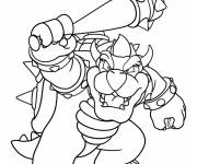 Coloriage et dessins gratuit Bowser avec sa baguette à imprimer