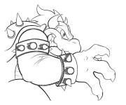 Coloriage et dessins gratuit Bowser avec sa grande patte à imprimer