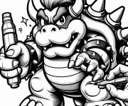 Coloriage et dessins gratuit Bowser avec un crayon de couleur à imprimer