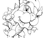 Coloriage et dessins gratuit Bowser avec une grosse t&ecirc;te à imprimer