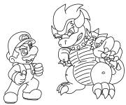 Coloriage Bowser contre Super Mario