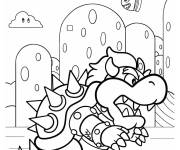 Coloriage Bowser dans le d&eacute;sert