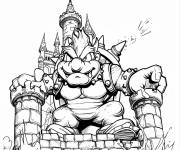 Coloriage Bowser dans son ch&acirc;teau