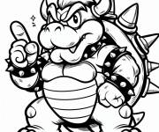 Coloriage Bowser en col&egrave;re de dessin anim&eacute;