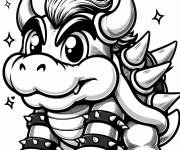 Coloriage Bowser enfants dr&ocirc;le