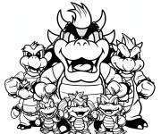 Coloriage Bowser et la famille Koopalings