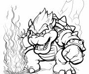 Coloriage Bowser et la flamme