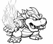 Coloriage Bowser et la force de feu