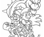 Coloriage Bowser et les h&eacute;ros de jeux c&eacute;l&egrave;bre de Mario