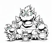 Coloriage Bowser et les Koopalings imprimable