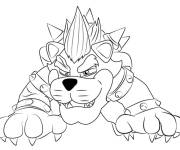 Coloriage Bowser f&eacute;roce en action
