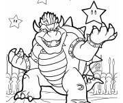 Coloriage Bowser jouant avec des &eacute;toiles