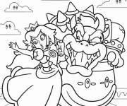 Coloriage Bowser kidnappe la princesse Peach en ligne