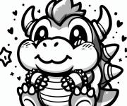 Coloriage Bowser petit kawaii
