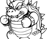 Coloriage Bowser pr&ecirc;t &agrave; attaquer
