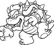 Coloriage Bowser qui d&eacute;teste Mario