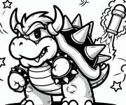 Coloriage Bowser se lance