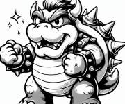 Coloriage Bowser serrant les mains