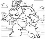 Coloriage Bowser sous les nuages