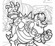 Coloriage Bowser squelette qui fait peur