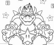 Coloriage Bowser tenant une super &eacute;toile