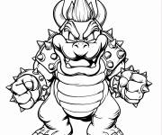 Coloriage Illustration Bowser gratuit
