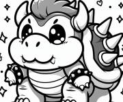 Coloriage Kawaii Bowser en ligne