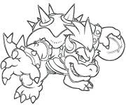 Coloriage Le puissant Bowser tire au canon
