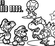 Coloriage Les personnages principaux de jeux Mario